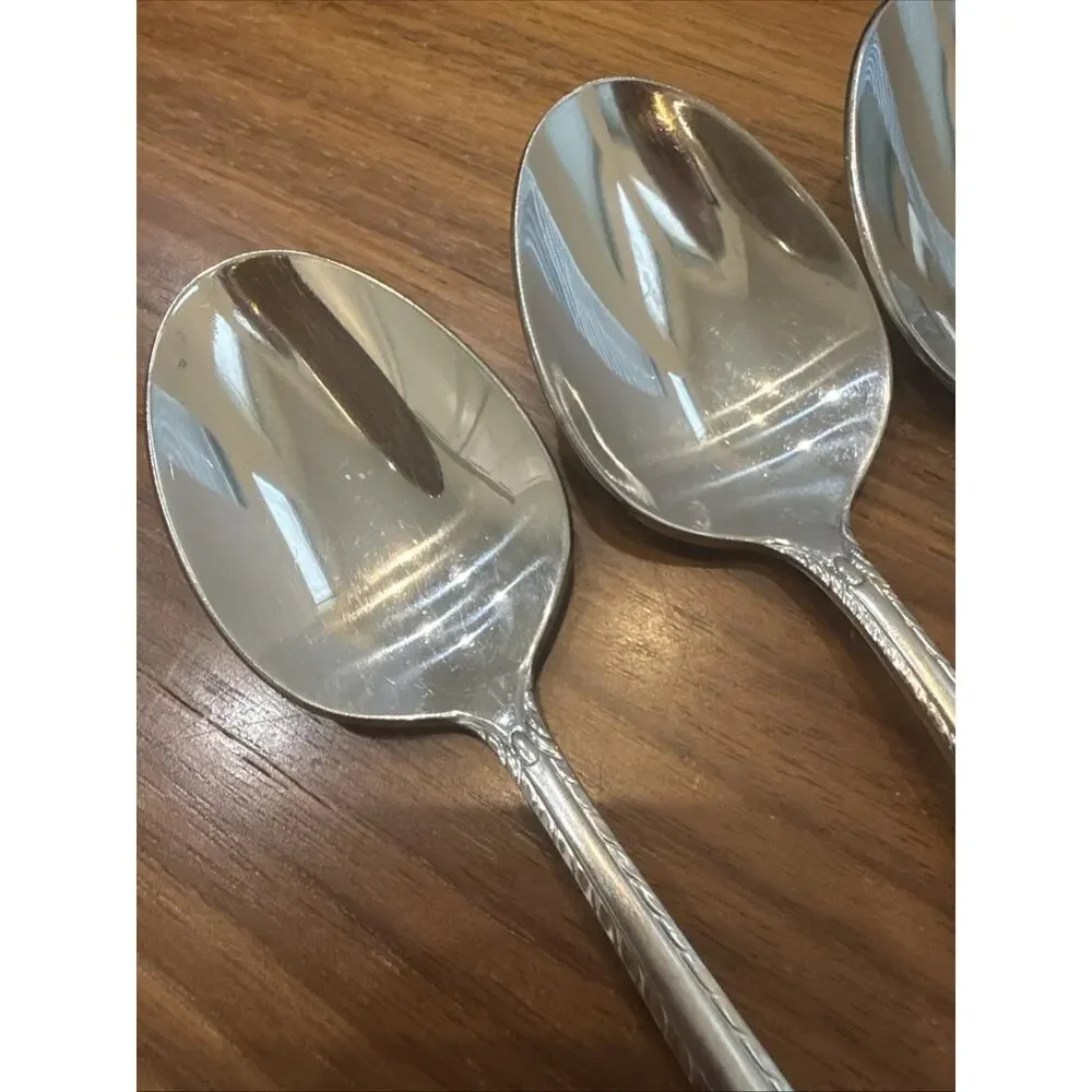 Hampton Silversmiths RACHELLE FROST Teaspoons Set Lot of 7 Stainless 18/10 Vtg